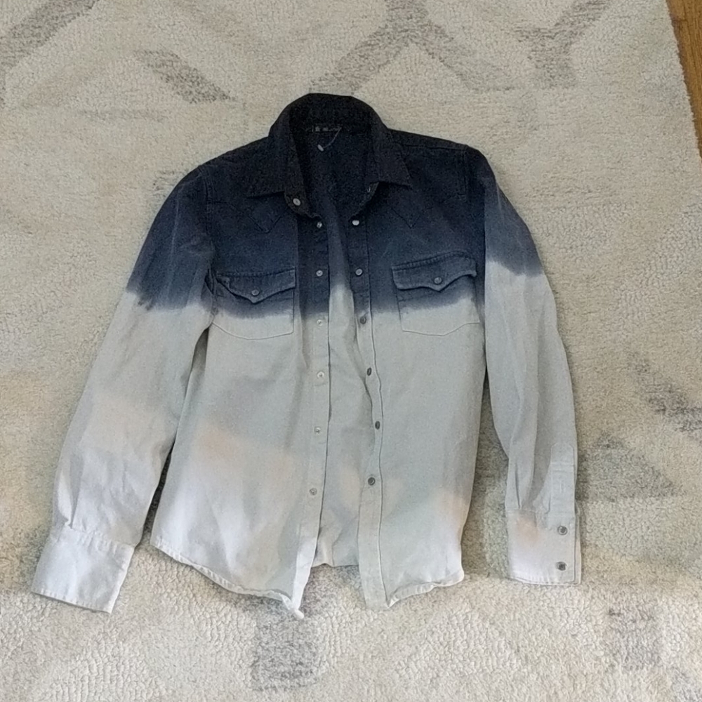 Denim tie dye button down